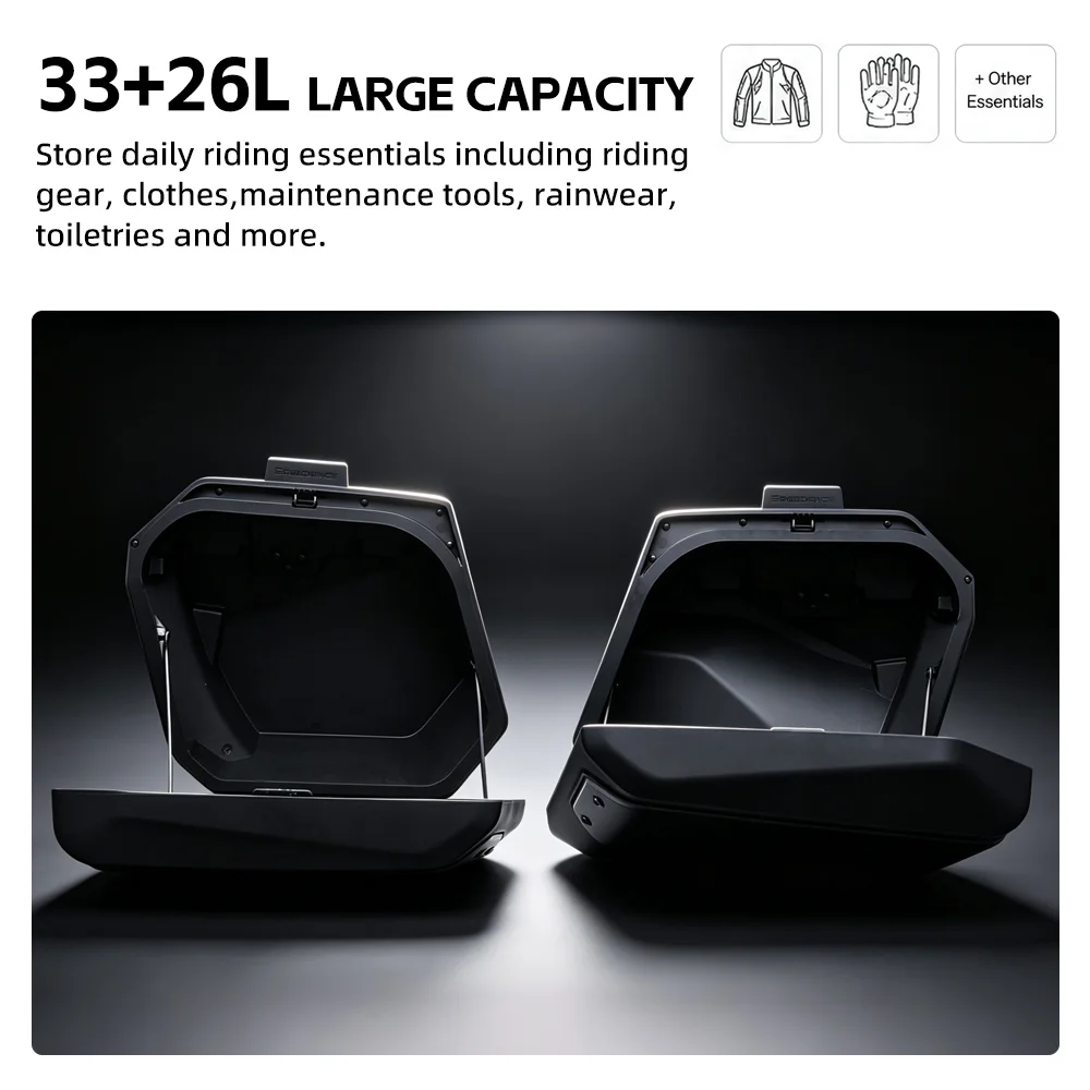 Kufry Boczne Do Motocykla for Honda XADV750 2022-2026, Quick Release Plastic Motorcycle Side Cases Compatible with OEM Key