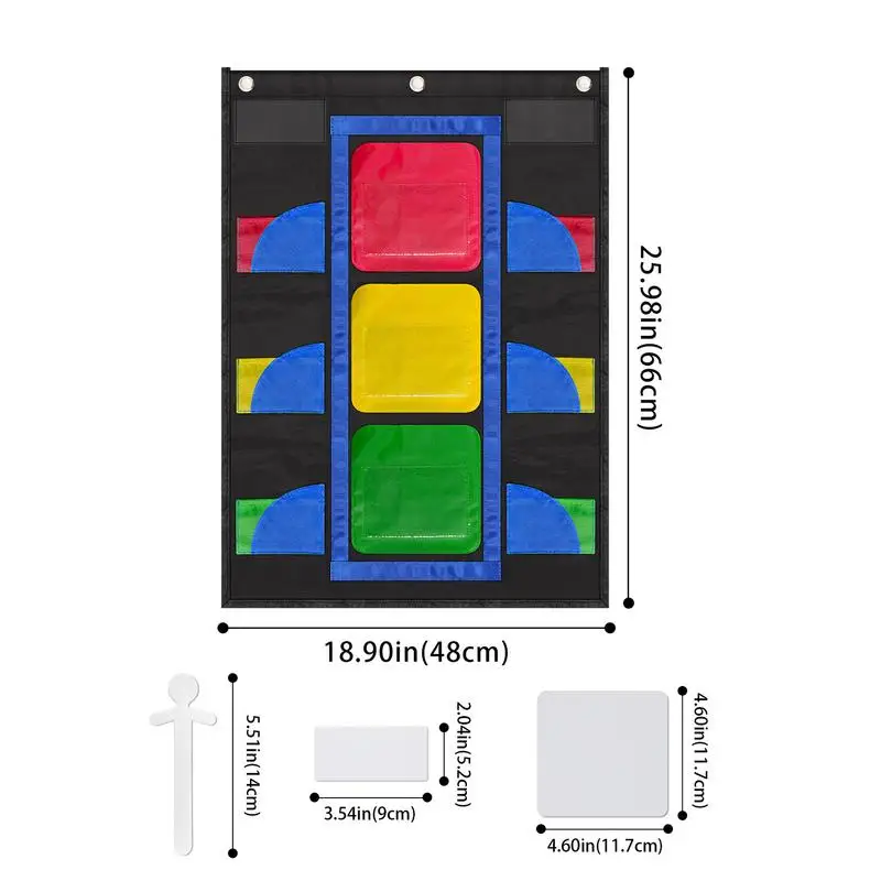 Gráfico de bolso de comportamento para casa sala de aula stoplight bolso gráfico de comportamento ferramentas de gerenciamento de sala de aula gráfico de comportamento para crianças