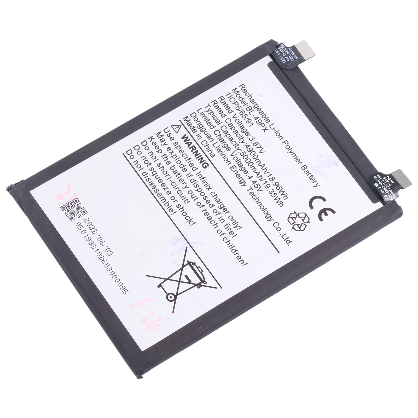 BL-49PX Battery For Infinix Note 30 Pro Phone 4900mAh Rechargeable Lithium Battery Repair Replacement Part