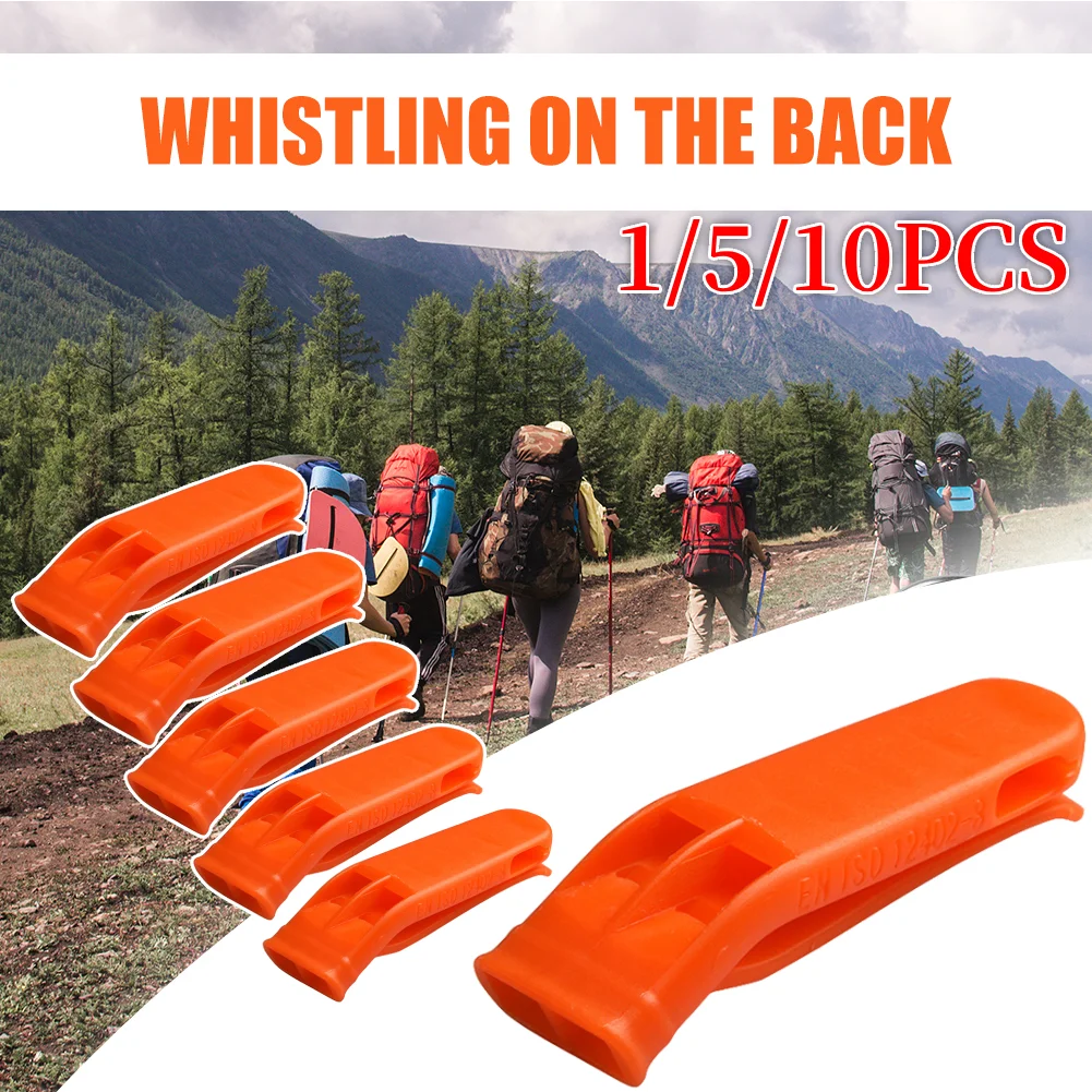 

1/5/10pcs Safety Whistles Multifunction Sports Whistle Double Pipe Outdoor Emergency Whistle Plastic for Outdoor Sports