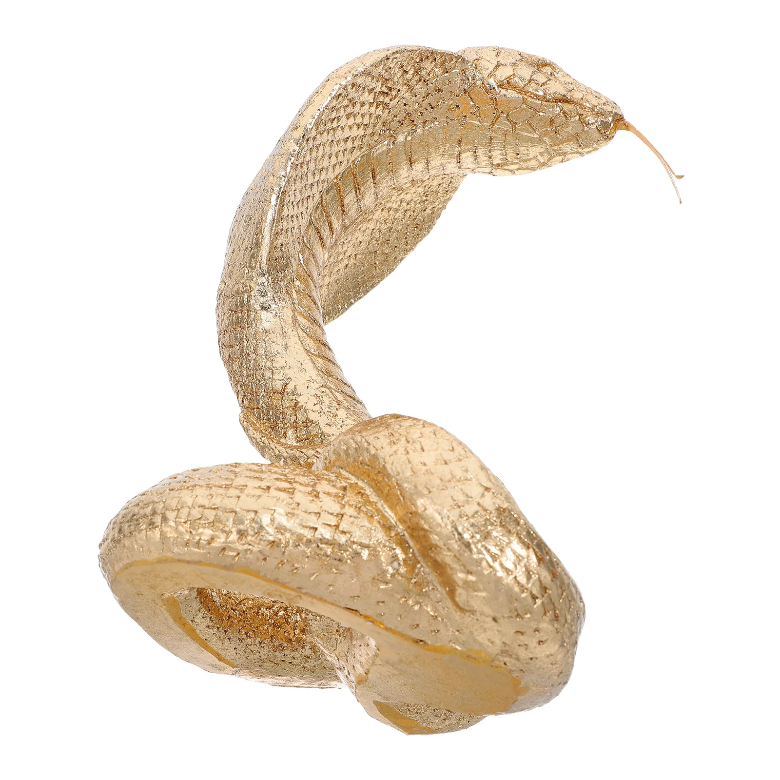 

20cm Golden Resin Snake Statue Resin Sculpture Feng Shui Animal Ornament Wealth Lucky Decoration for Home Garden