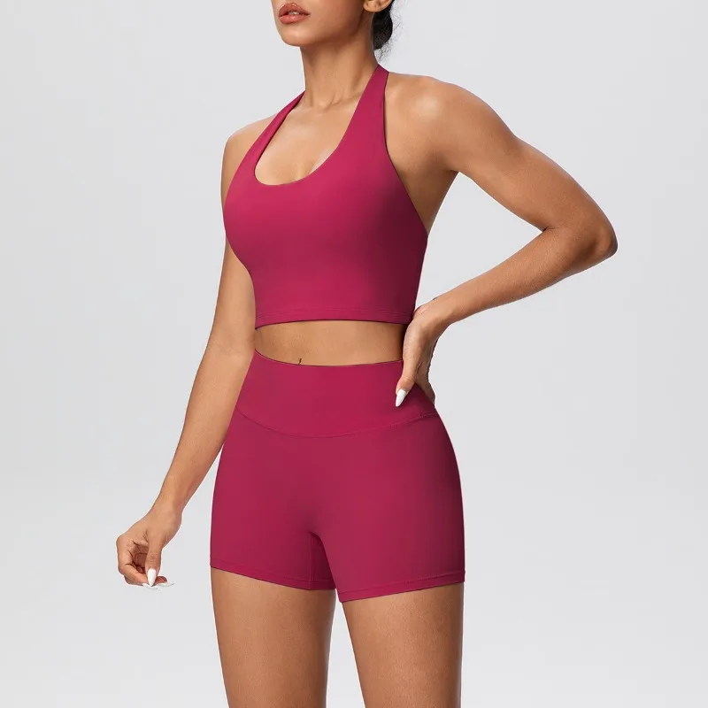 

2 Pcs Women's Seamless Yoga Set Sports Fitness Gym 2-piece Set Vest Long Pants Tracksuit Hip Lifting High Waist Bodysuit