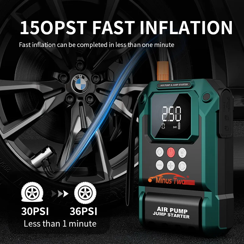 Portable Power Station 2000A, Car Jump Starter & 180PSI Air Pump