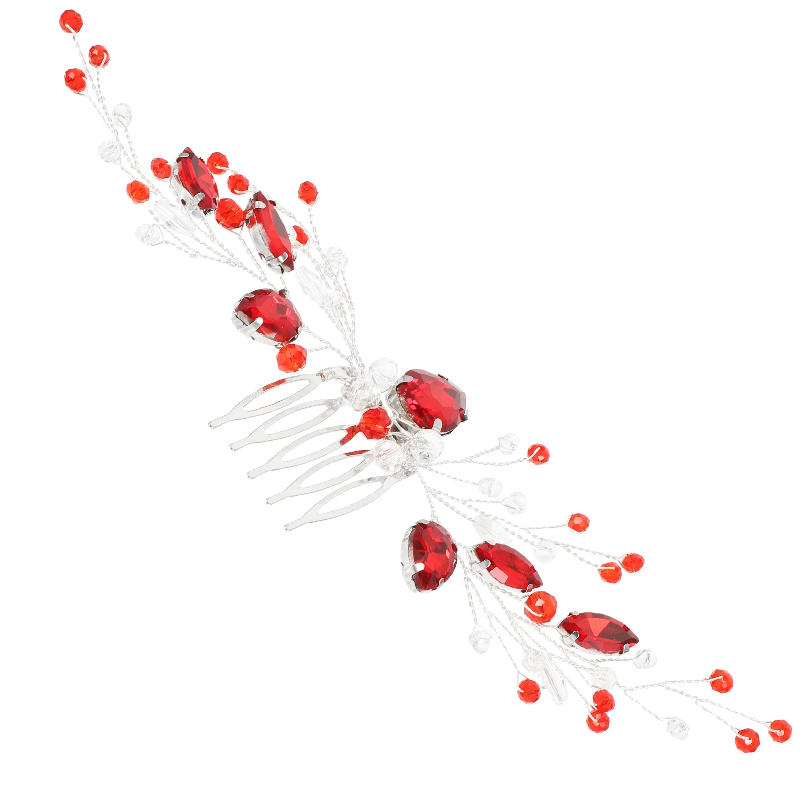 

Side Comb Rhinestone Clip Wedding Bride Accessory Girls Hairpin Firm Hold Lightweight Durable Stylish Large Red Comb Rhinestone