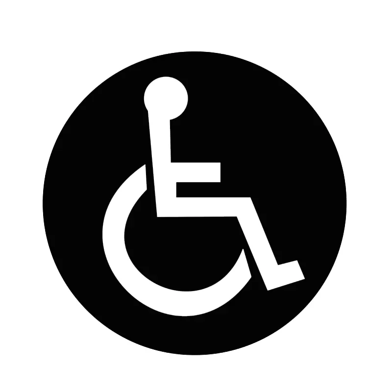 Car Window Disabled Wheelchair Handicap Round Car Window Reflective Decals Decoration PVC Fashion Car Stickercustomizable Size