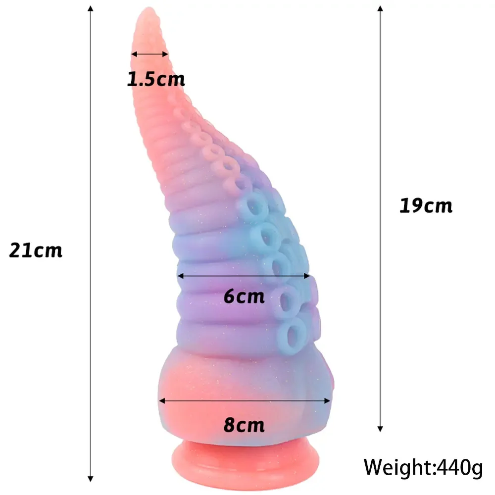 3Styles Luminous Huge Dildo Monster Anal Plug Octopus Tentacles Rainbow Anal Sex Toy Women Men Gay Anal Dilator Massag Stimulato