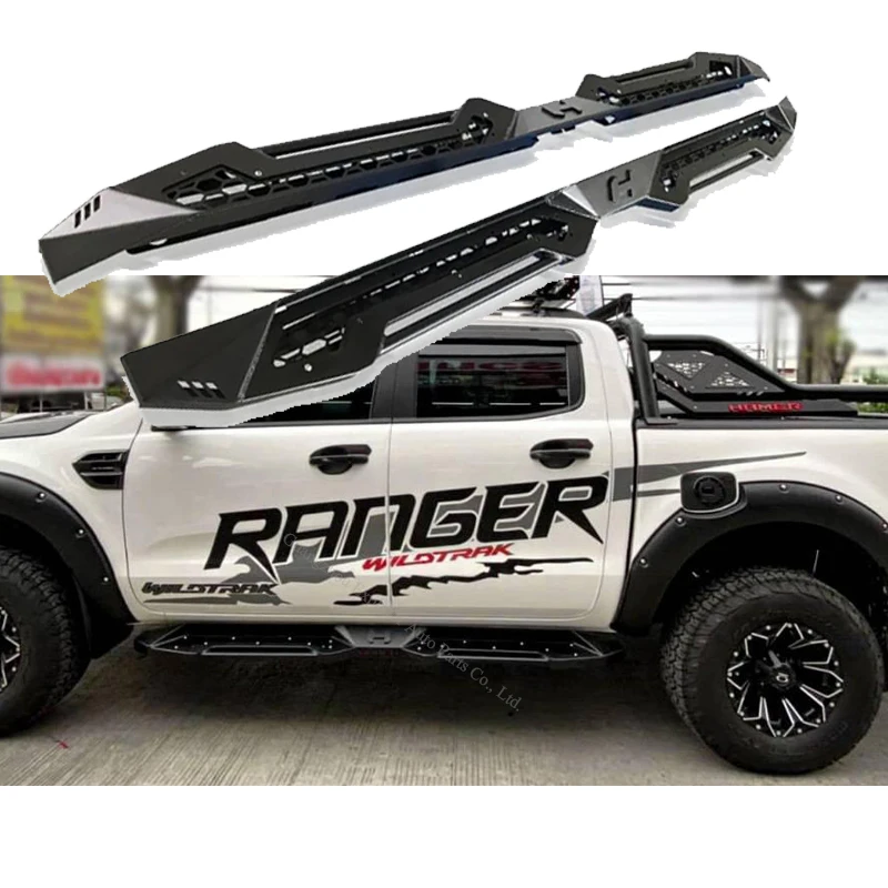 Aluminum Steel Running Board for Ranger T6 T7 T8 T9 Raptor Car Accessories Pick Up Truck Side Steps Pedal