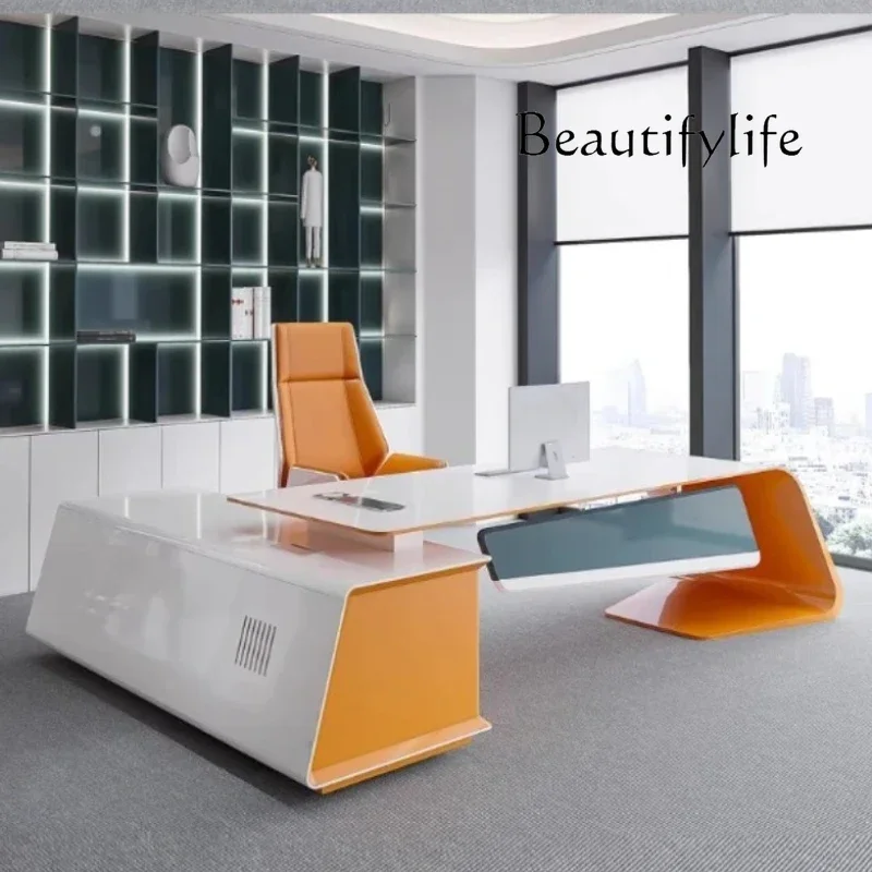 J مقاوم للماء خزانة مكتب مكتب فاخرة الكتابة الحديثة مكاتب الكمبيوتر التنفيذي دراسة الأبيض تخزين Escritorio Oficina الأثاث #1
