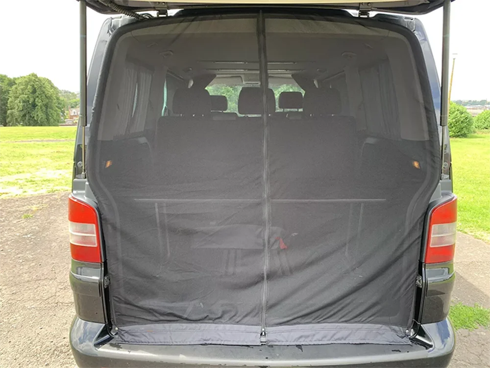 For Standard/High Roof VW T5/T6 Transporter Camper 1set RV Tailgate Barn Doors Fly Screen Mosquito Net Car Accessories