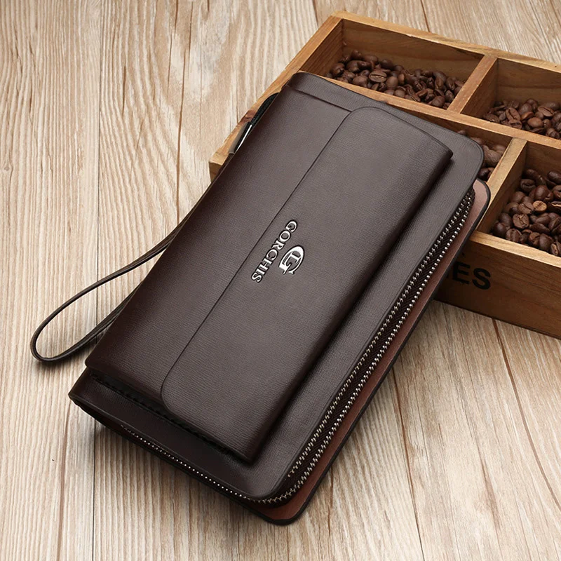 Fashion Men's High Quality PU Leather Clutch Bags 2024 Trend Business Day Clutches Luxury Design Wallet Card Holder Male Gift