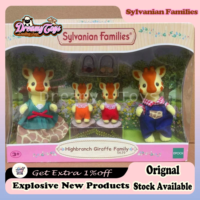 

In Stock Original Sylvanian Families Anime Figure Giraffe Family Kawaii Girl Toy Sylvanian Family Collection Room Ornaments Gift