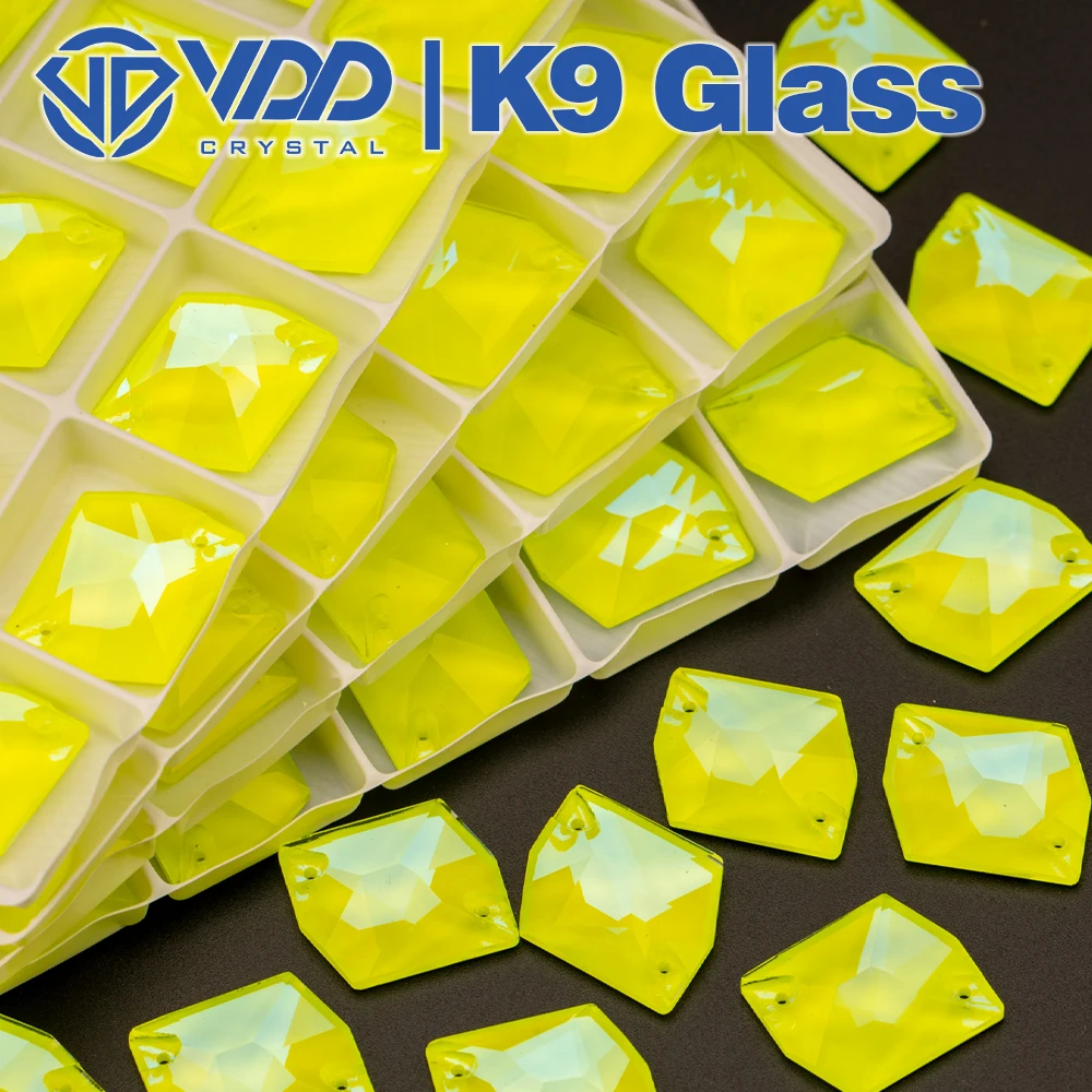 VDD 17x21mm Cosmic AAAAA K9 Neon-Zitronenglas-Applikationssteine zum Aufnähen, Kristall-Flachsteine, Kleidungsdekoration, Hochzeitskleid – Detail 7