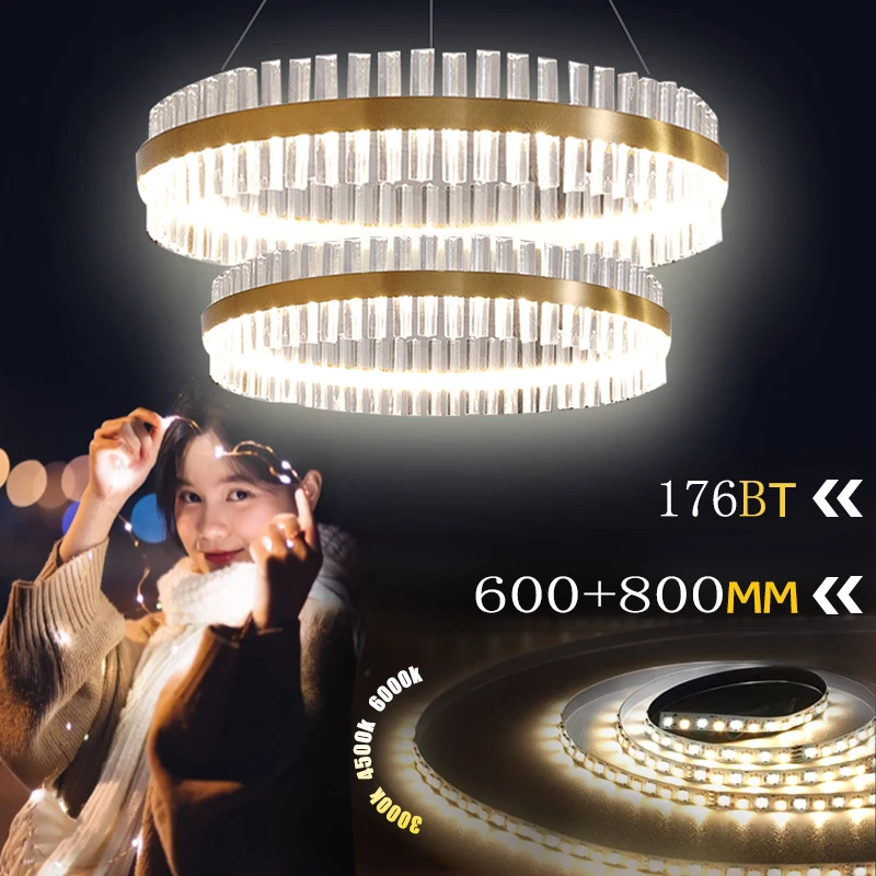 Modern lighting LED Crystal lamp bedroom living room ceiling pendant lamp hotel crystal chandelier apartment golden lights