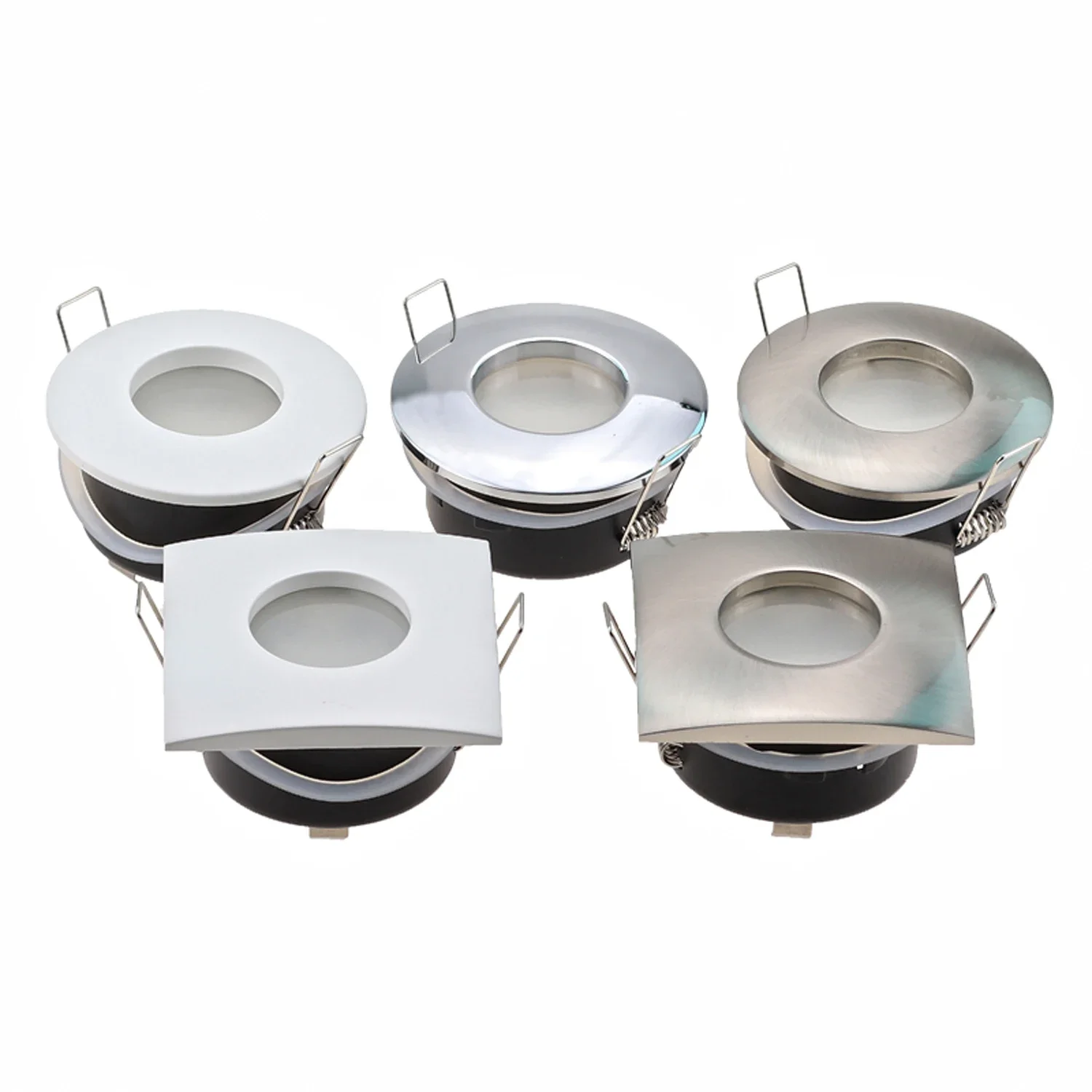 GU10 MR16 Holder for Interior Lighting Square Round Spotlight Frame Waterproof Recessed Ceiling Fixture Ceiling Recessed Lamp