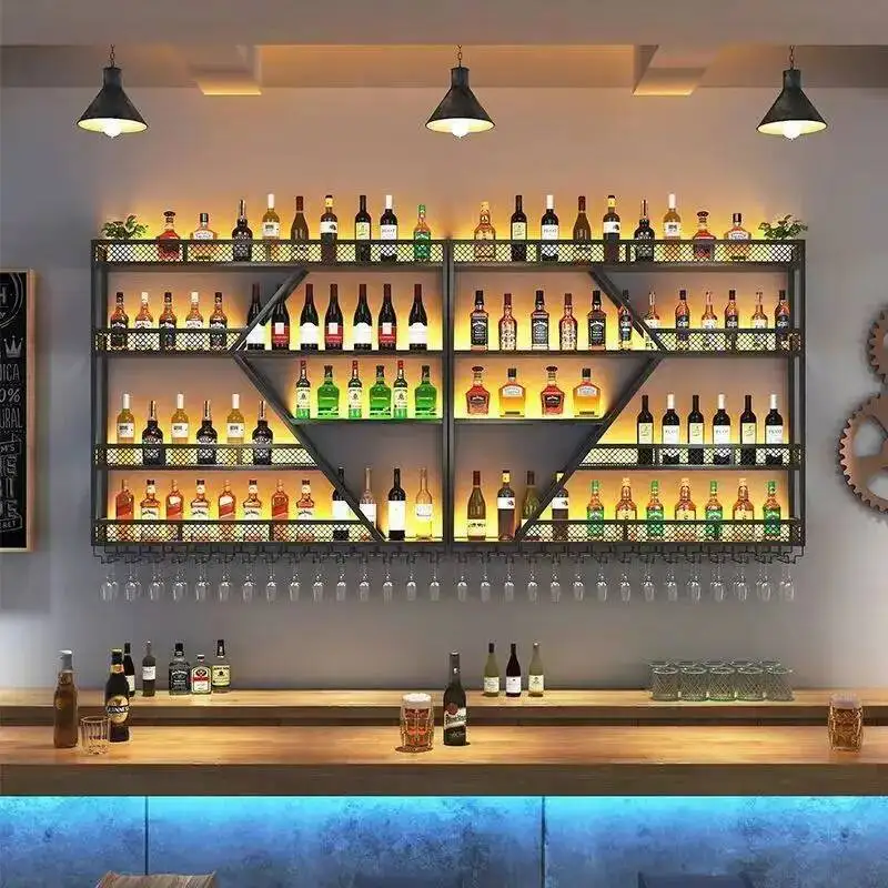 

Antique Luxury Wall Mounted Cabinet Display Kitchen Decorations Corner Bar Cabinet Modern Accesories Vinoteca Bar Furniture