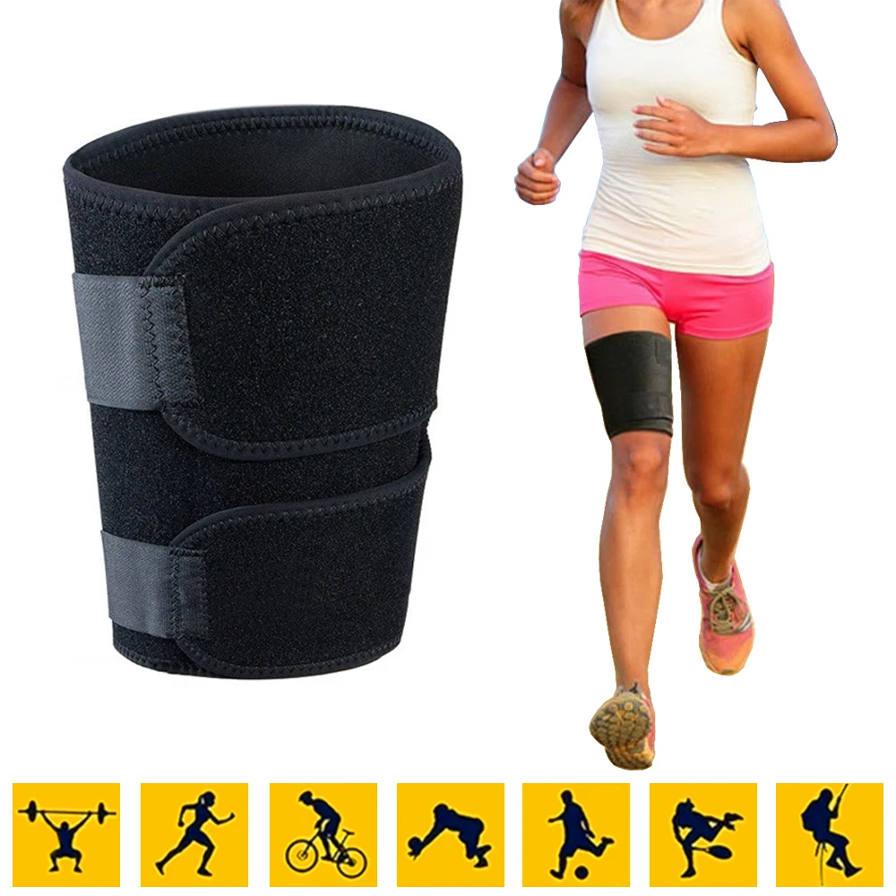 1 Piece Thigh Brace Support Hamstring Wrap Compression Sleeves Trimmer for Pulled Hamstring Muscle Sprains Strains Quadriceps