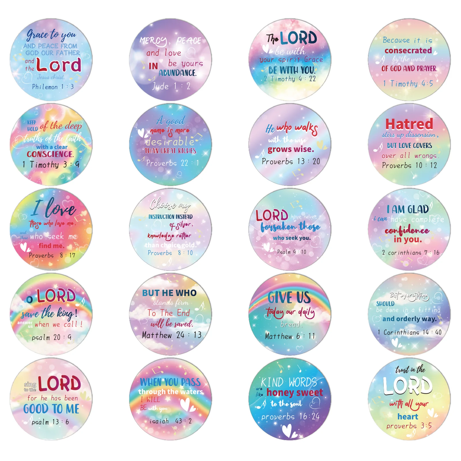 200 Pcs Christian Religious Stickers  Jesus Christian Faith Shape Stickers Religious Easter Stickers Catholic Drawn Scripture Re