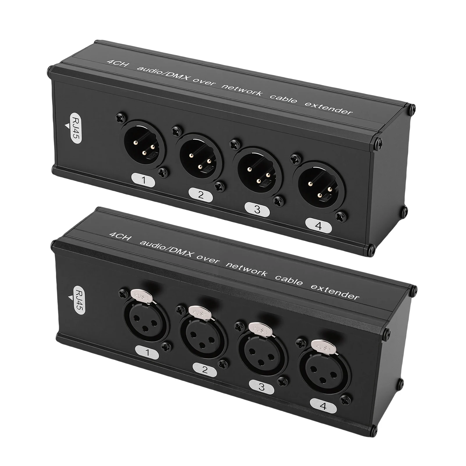 

4 Channel XLR Sound Ethernet Converter Network Cable Converter Stage Light Adapter Passive Operation No Signal Loss EMI Protecti