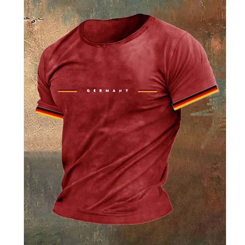 Leisure Team Event Anniversary Letter Printed Men's T-shirt
