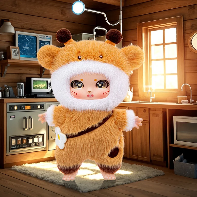 Jouets en peluche chat série animaux 15cm, vache, chaton et cerf aux couleurs vives, poupée en vinyle, jouets pour enfants, cadeaux d'anniversaire pour filles, décor de sac à dos