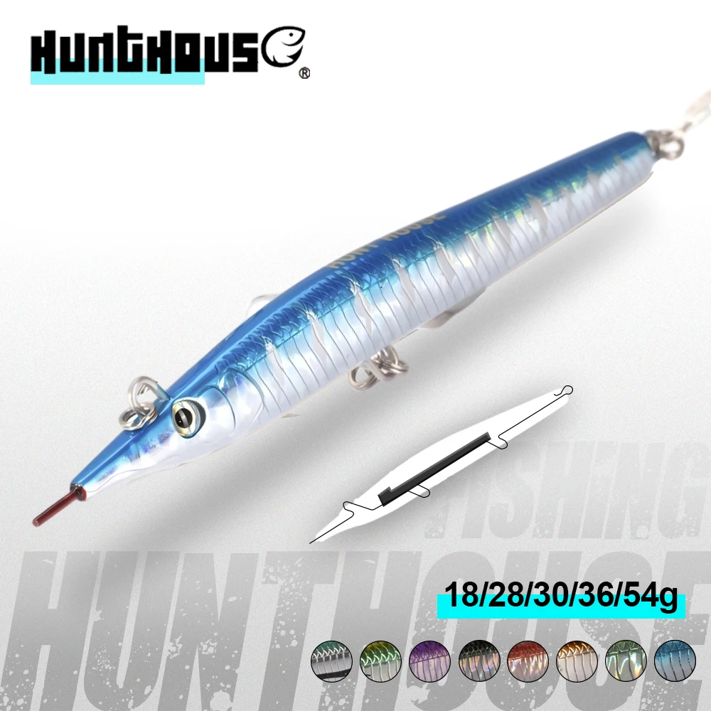 

Hunthouse Sinking Needle Pencil Fishing Lure Stickbait 18/28/30/36/54g Skipping Garfish Artificial Bait For Sea Bass LW504