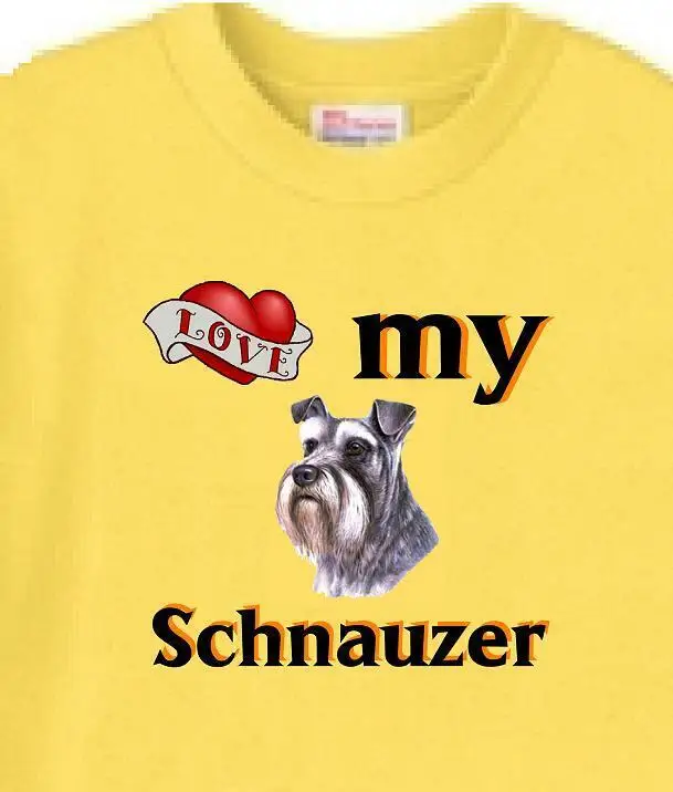 

Dog T Shirt Men Women- Love My Schnauzer - Sweatshirts Available