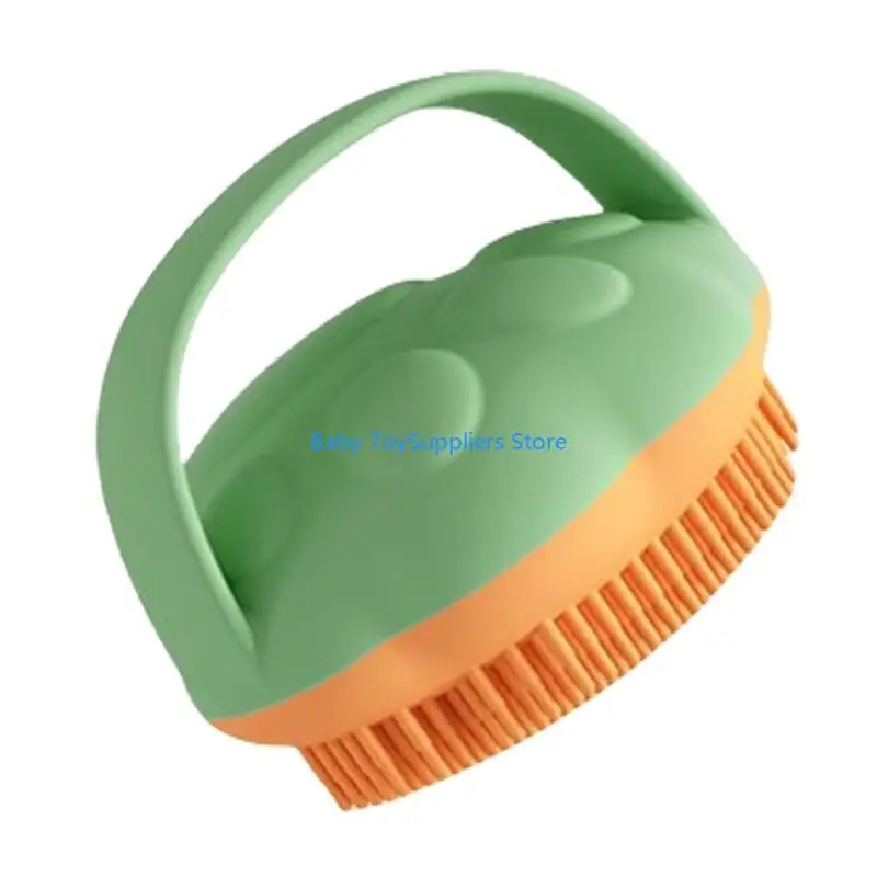 

R1WF Comfortable Baby Shower Brush Paws Scrubber Exfoliating Baby Bath Brush Soft Silicone Bristles for Delicate skin