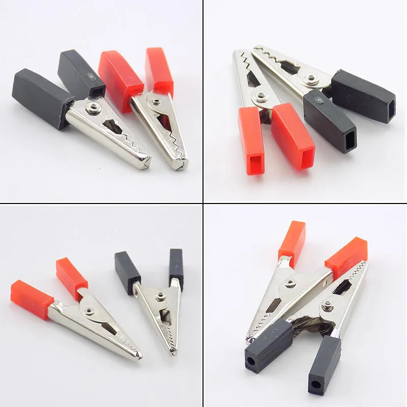 1pair Alligator Clips Battery Clip Crocodile Car Caravan Van Battery Test Lead Clips Electrical Tool K5