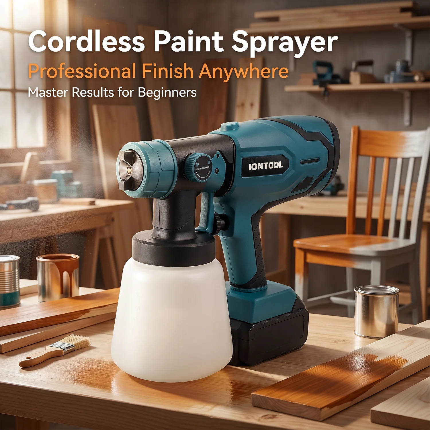 IONTOOL Cordless Paint Sprayer 180W Tool For Door Frame Fence Metal Surface Spraying Renovation For Makita 18V Battery