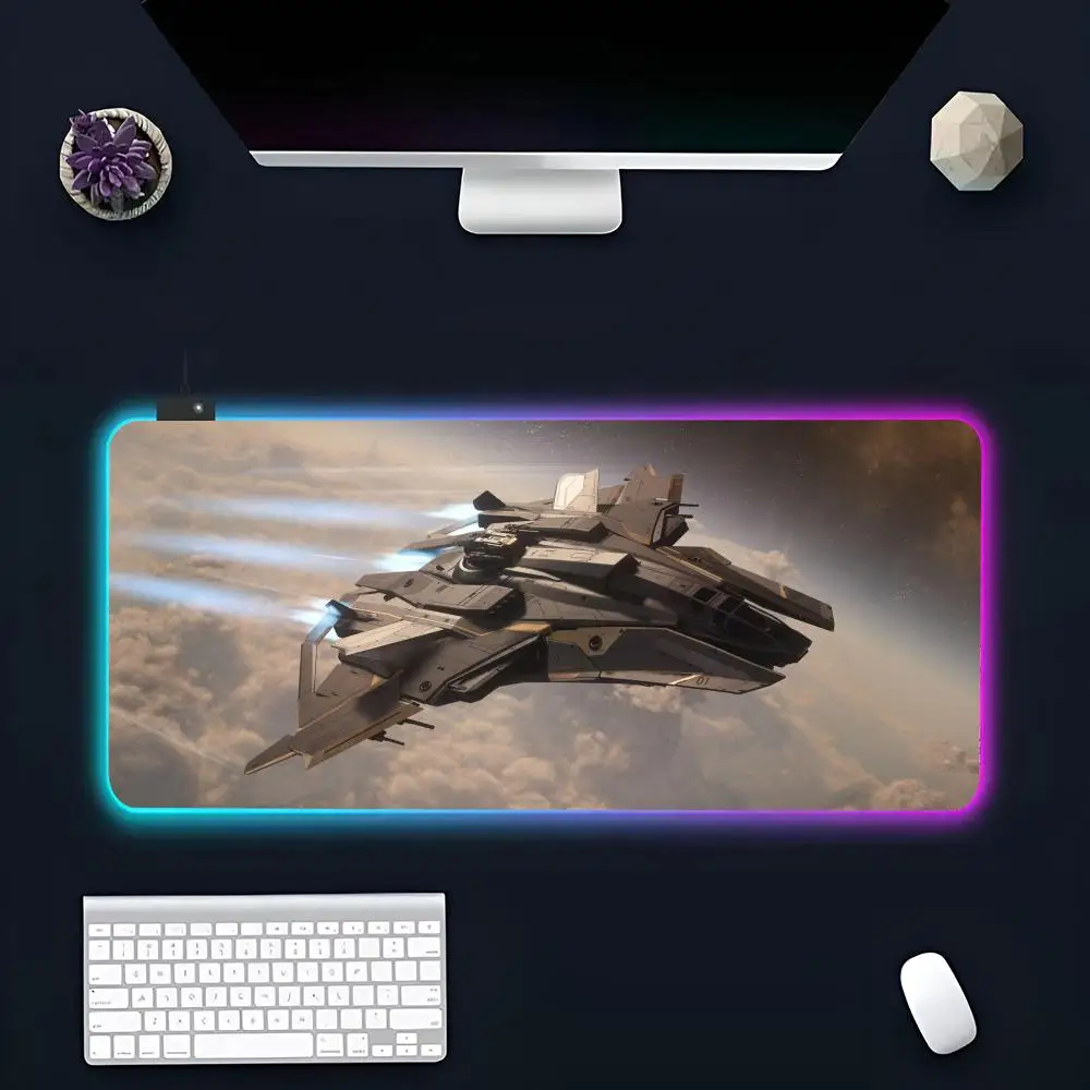 Game For The S-Star C-Citizen-yer MINISO Mouse Pad RGB Gaming Mousepad LED Large Gamer Mousepads XXL Keyboard Pads Luminous Desk