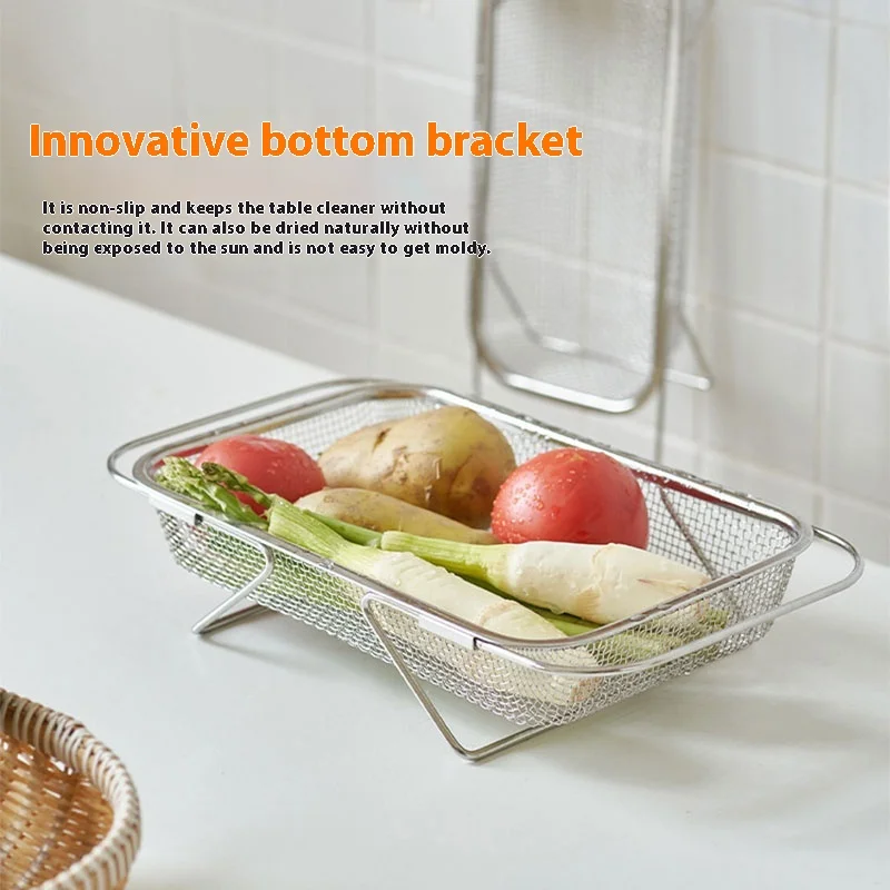 Stainless Steel Specialized Drain Basket Kitchen Sink Retractable Vegetable Washing Basin Drain Rack Tableware Drain Rack