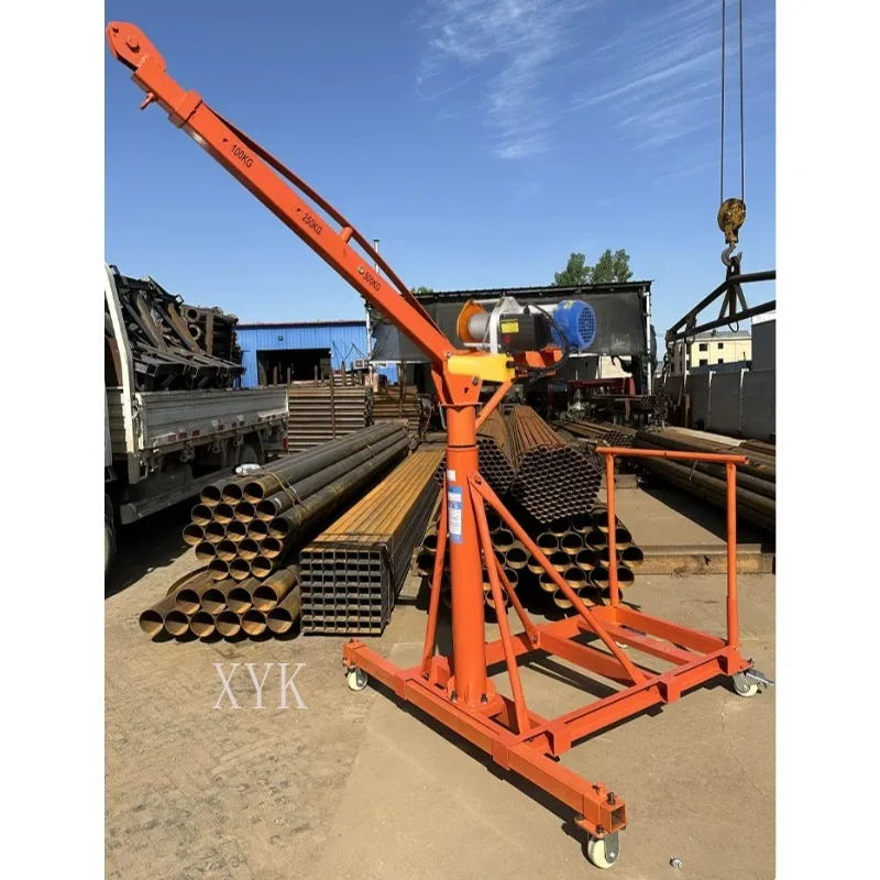 Mobile Small Crane Home Electric Telescopic Boom Construction Jib Hoist Lifting Portable Mini Crane Lift