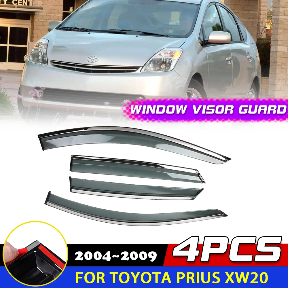 Car Windows Visor for Toyota Prius XW20 2004~2009 Smoke Deflector Guards Awnings Sun Rain Eyebrow Accessorie 2005 2006 2007 2008