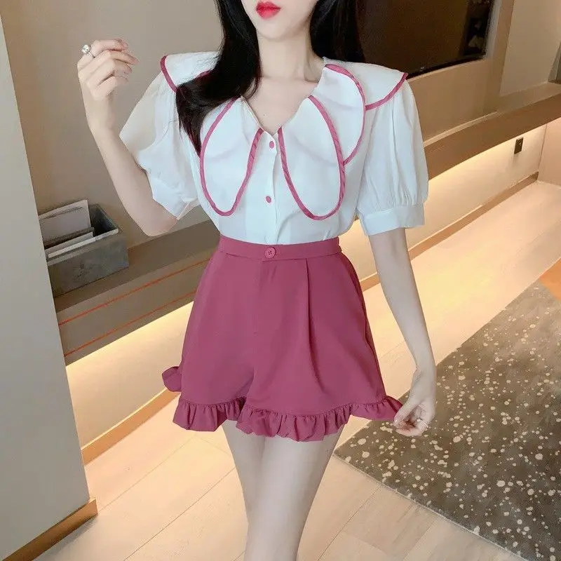 women clothing Summer Fashion Simplicity Solid color Casual Loose wide leg pants women's trend All-match temperament shorts