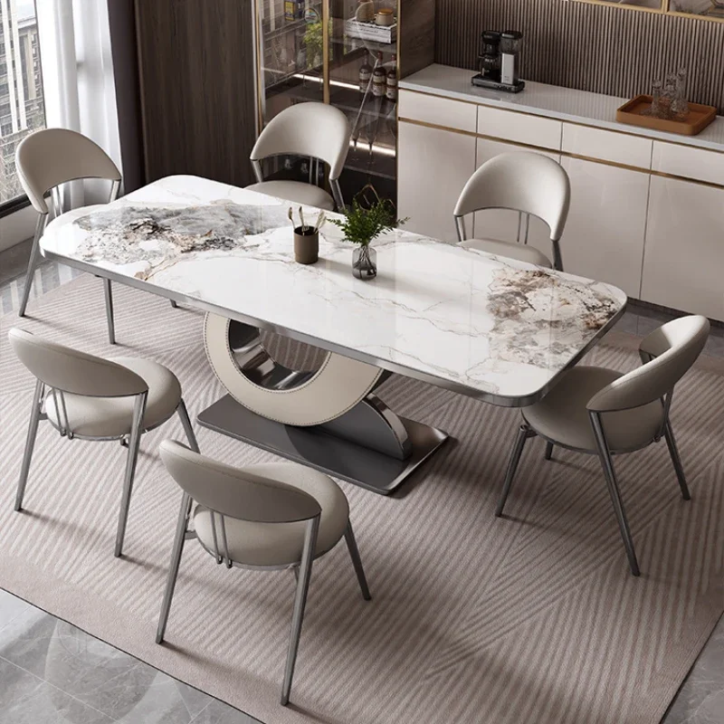 Designer Oilproof Table Unique Floor Waterproof Rectangular Dining Table Restaurant Living Room Mesas Para Comedor Furniture