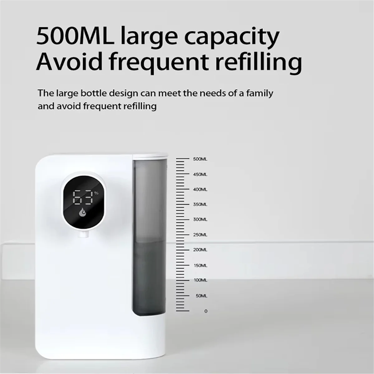 N18R Автоматический дозатор жидкого мыла 500 мл Настенный дозатор мыла, бесконтактный дозатор мыла для рук и посуды для ванной комнаты Белый