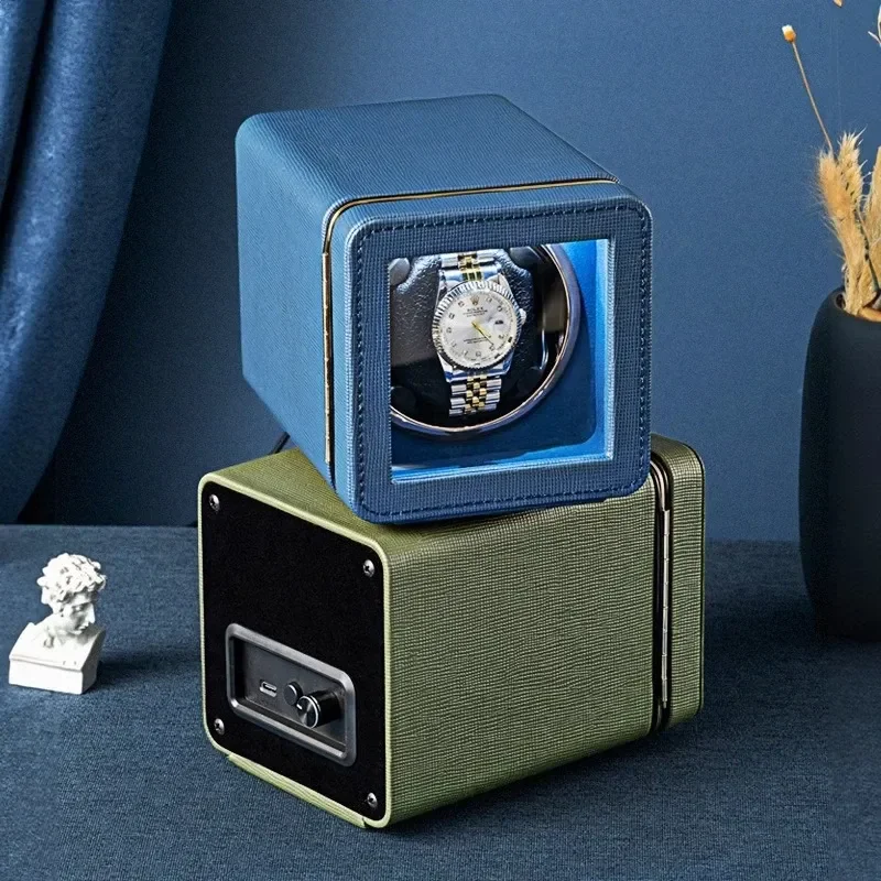 for Automatic Watch 5 Gears Mini Mechanical Watch Box with LED Light Gift for Father Boyfriend Husband Household