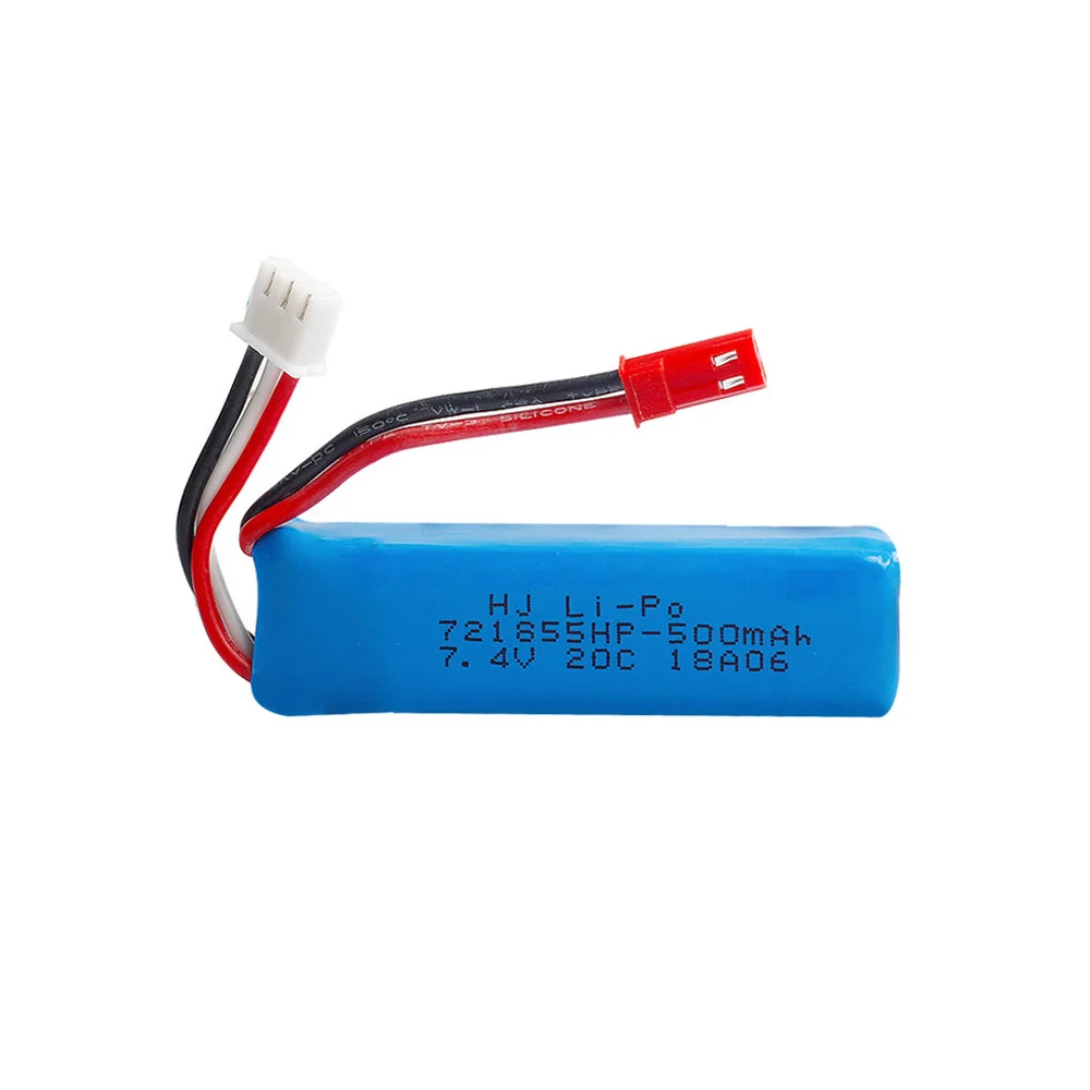 7.4V 500mAh Lipo Battery 2s 20C for WLtoys A202 A212 A222 A232 A242 A252 4WD Remote control high speed toy cars 7.4V 721855HP