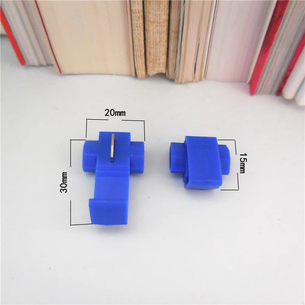 

100Pcs Free Terminal Wire Connector Quick Connector Cord Wire No Strip Crimp Snap Cover Cable Clamp Blue Free Terminal