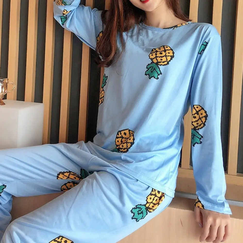 1Set Winter Pajamas Set Fashion Skin-Touch Lady Nightclothes Cute Pink Radish Women Pajamas Set for Daily Wear