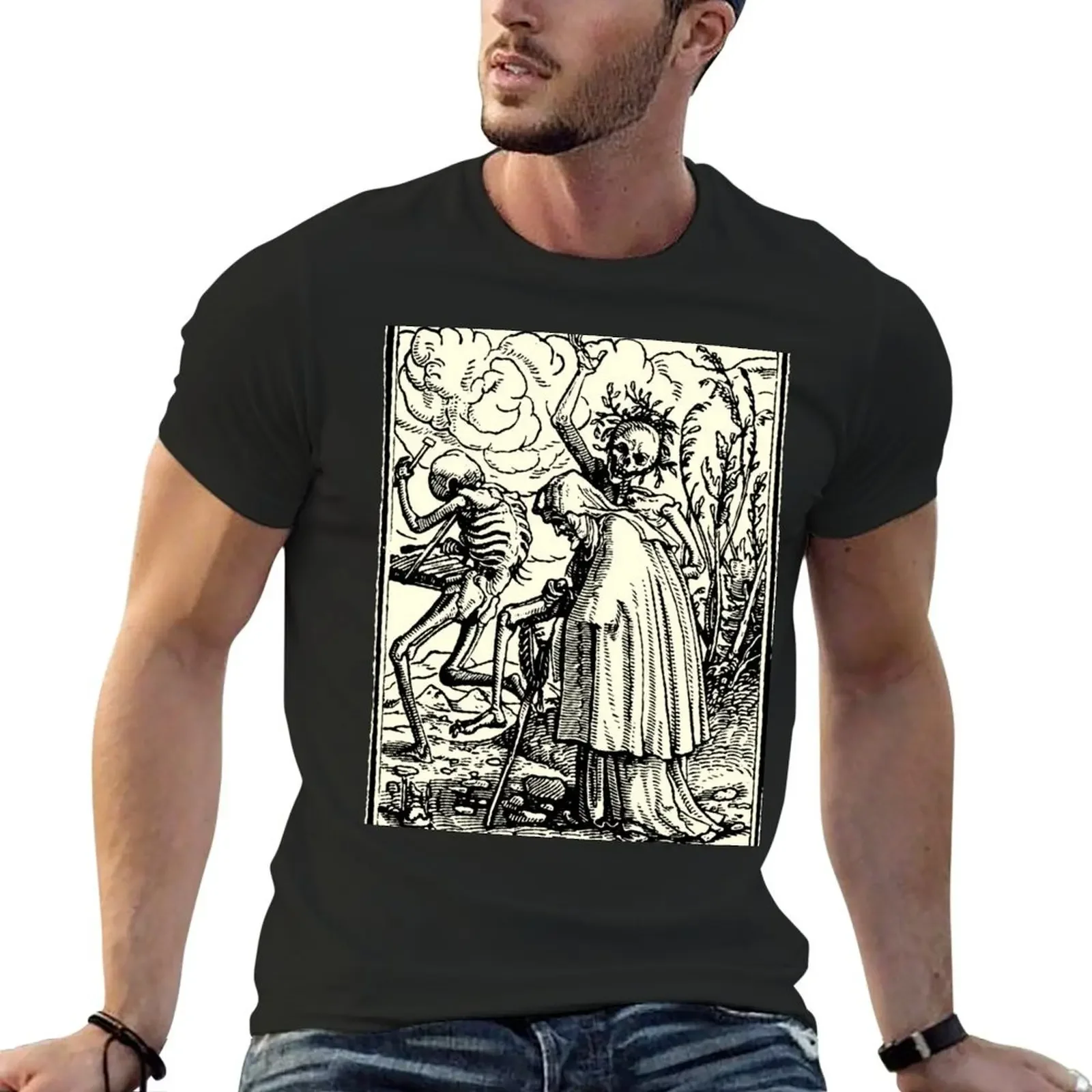 Dance of Death, Dance of macabre (Holbein) T-Shirt baggy shirts kawaii clothes sports fans street wear shirts graphic tee men