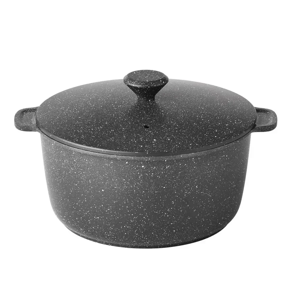 

Cast Aluminum Dutch Oven Charcoal Speckle Vintage Style Easy Cleanup
