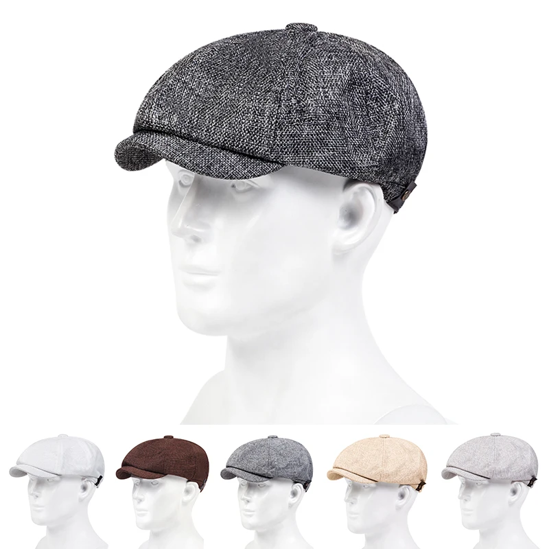 Men Casual Newsboy Hat Spring Summer thin retro beret Hat wild casual Hats unisex octagonal Cap Fashion Hip Hop Caps gorras