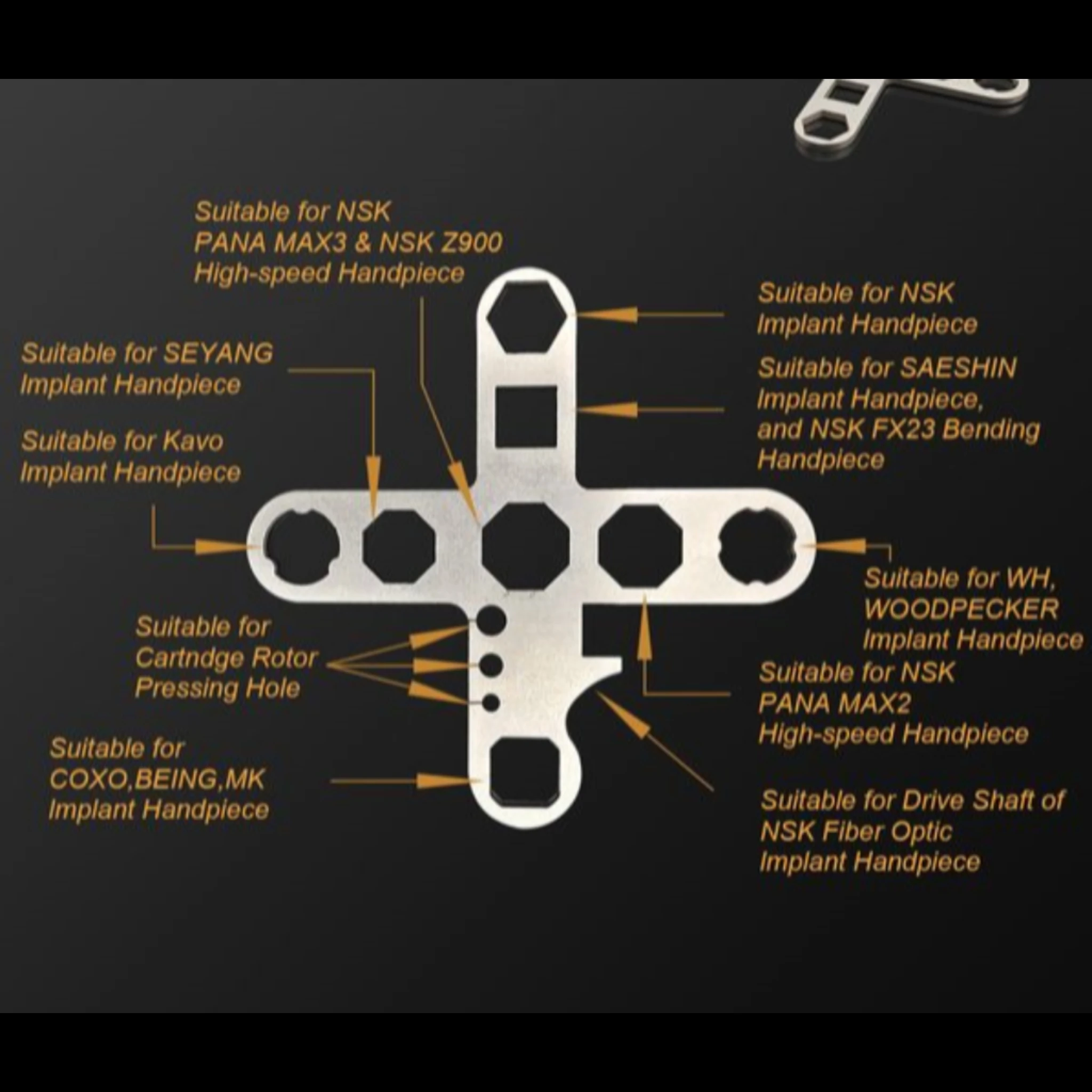 Многофункциональный гаечный ключ NSK KAVO WH Sirona, зубная турбина, имплантат, наконечник, картридж, вал ротора, шпиндель, задняя крышка, инструмент для ремонта