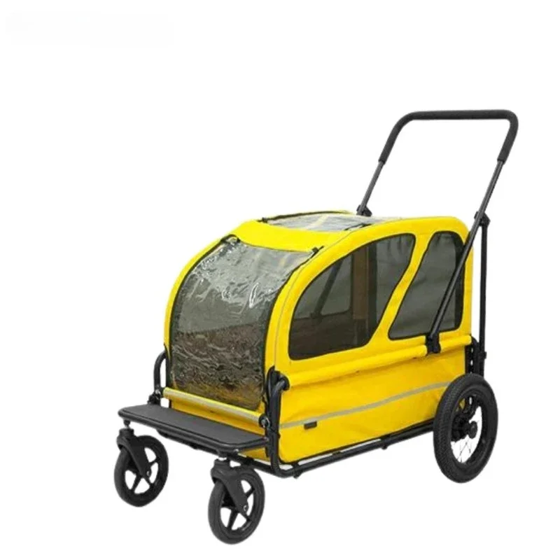 DurableLarge dog/multi-dog cart, foldable multi-purpose pet cart for senior dogs
