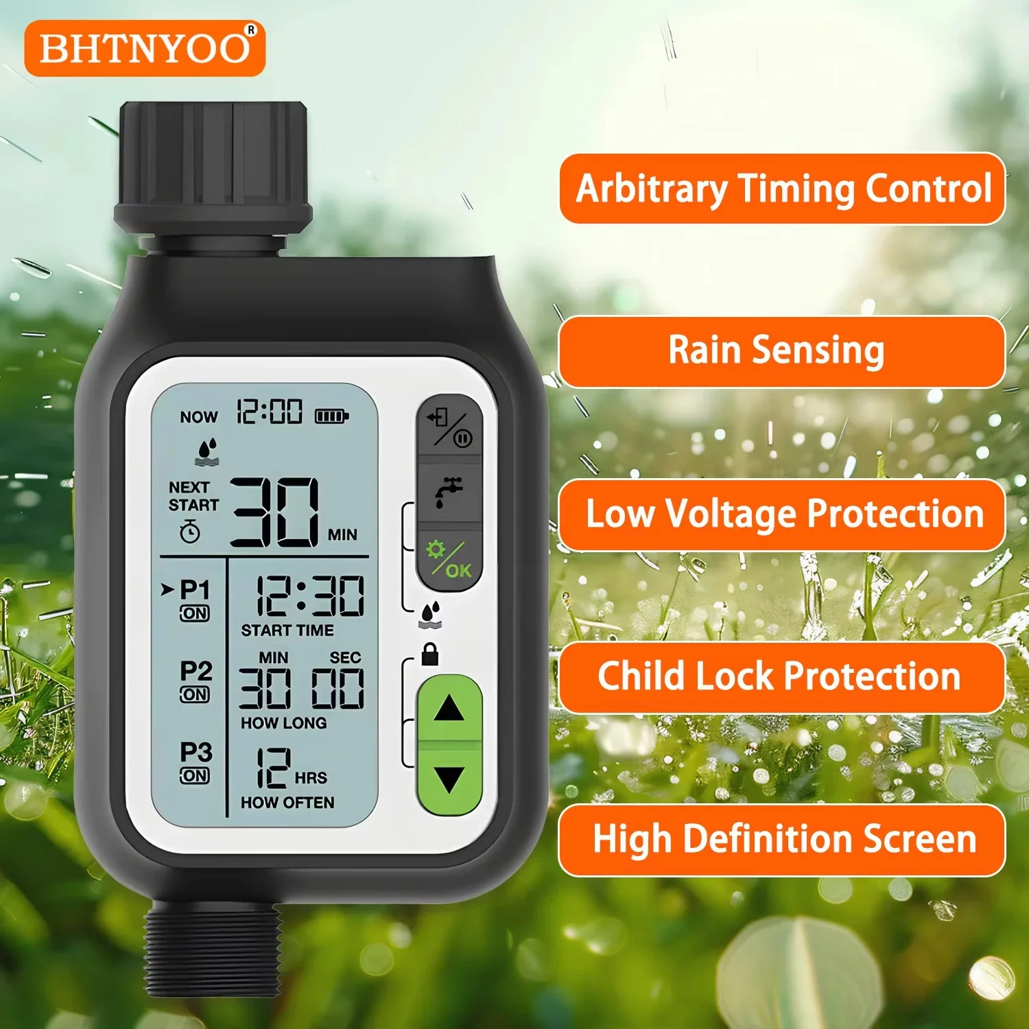 

garden balcony rain-sensing automatic flower waterer intelligent large screen watering irrigation controller
