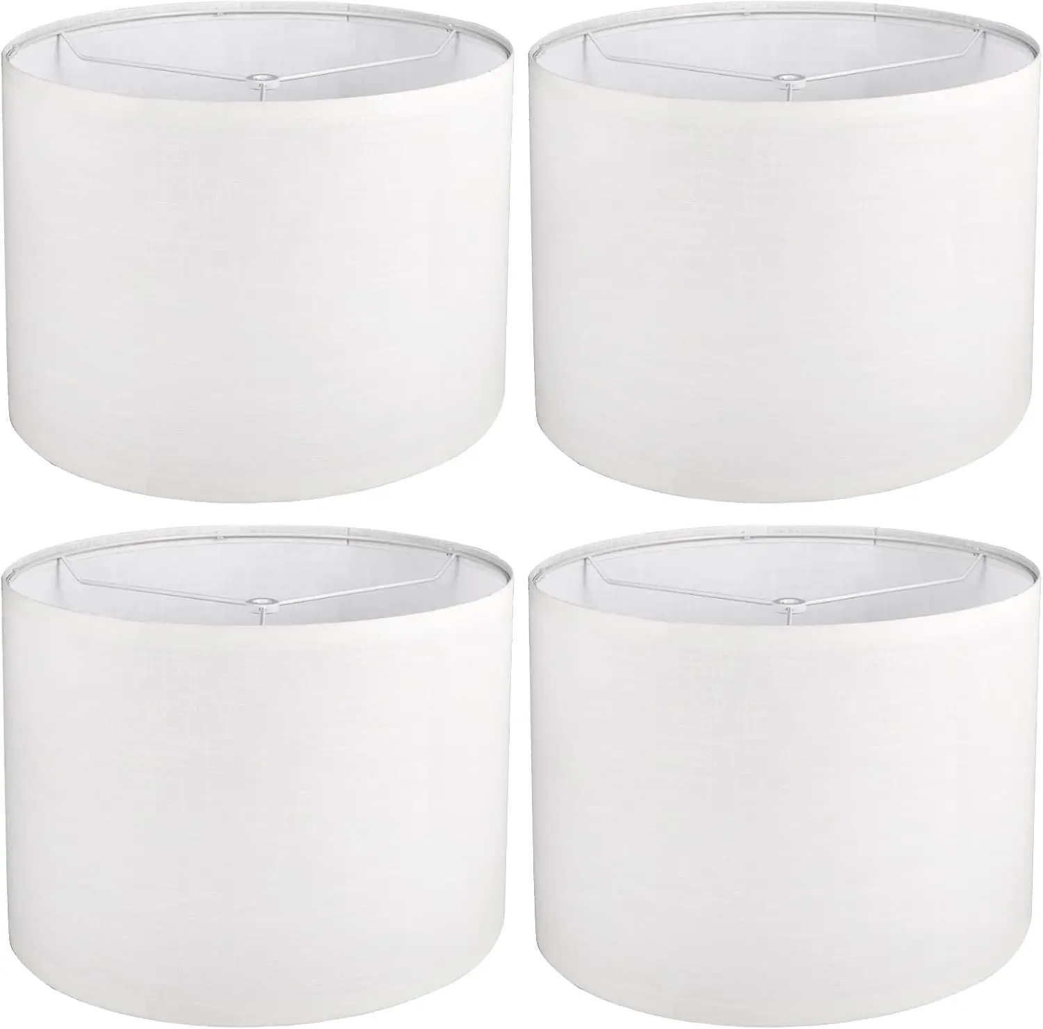 

Drum Lamp shades Set of 4, White Line Lamp Shades for Table Lamps Floor Lamp, 13" Top X 13" Bottom X 10" High Large Fabr