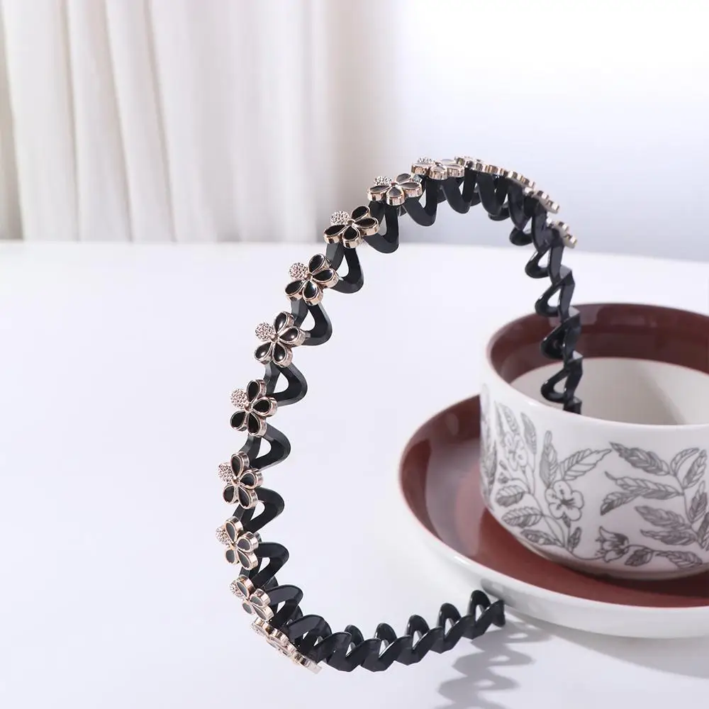 Обручи для волос для ленивых мужчин со стразами, обручи для волос с жемчугом и цирконом, плетеные инструменты, повязка для волос для мытья лица, элегантная зубчатая повязка на голову