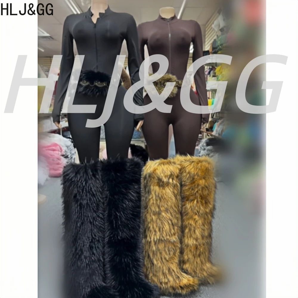 

HLJ&GG Autumn Casual Solid Sporty Bodycon One Piece Jumpsuits Women Zipper Long Sleeve Slim Playsuits Female Stretchy Overalls