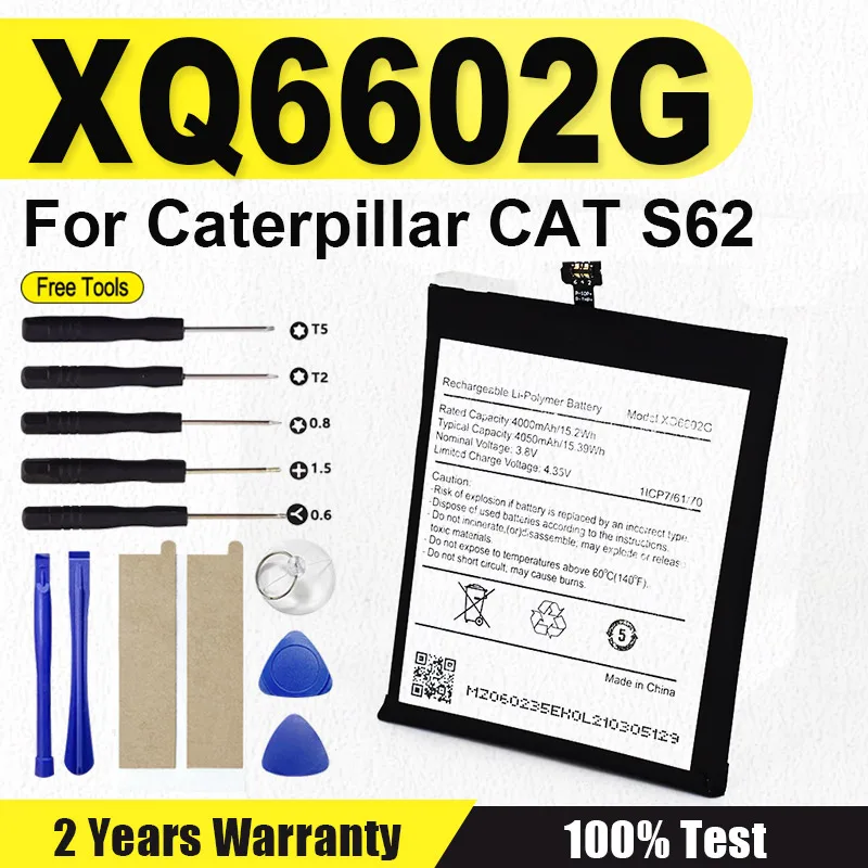 

New 4050mAh 15.39Wh Repalcement XQ6602G Battery For Caterpillar CAT S62 Mobile Phone+free tools